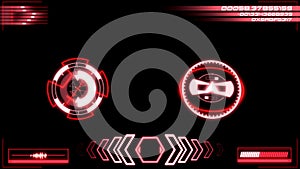 Red Digital HUD Navigation Interface Display