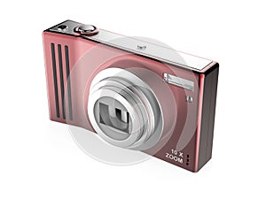 Red digital photo camera