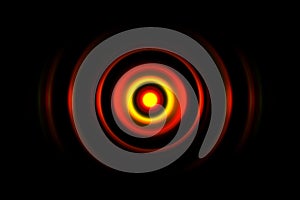 Red digital sound wave or circle signal, abstract background