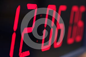 Red digital Timer, numbers counting.