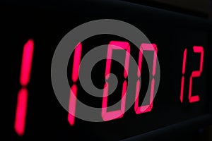 Red digital Timer, numbers counting.