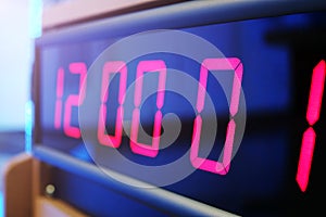 Red digital Timer, numbers counting.