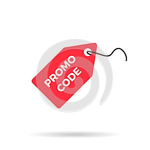 Red discount label sale price tag icon photo