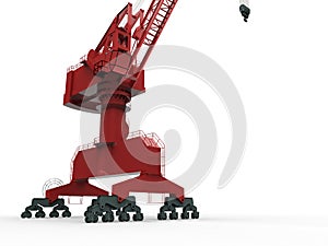 Red dockside crane