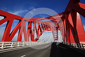 Red domed steel bridge