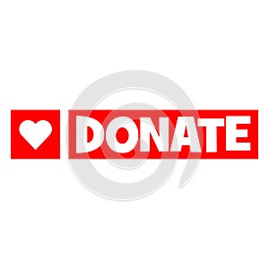 Red Donation icon isolated on white background