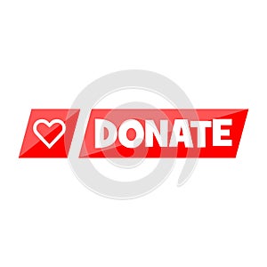 Red Donation icon isolated on white background