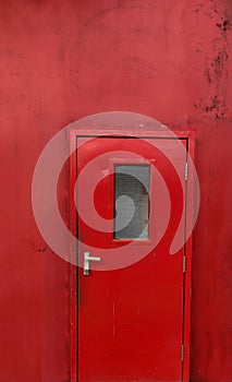 Red door in the building