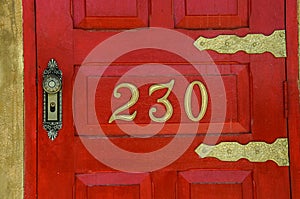 Red door number 230