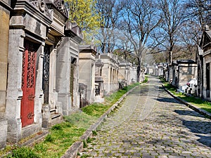 Red Door In The Pere Lachaise Cemetery