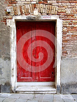 Red door in Venice