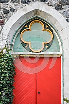 Red Doors with Ivy, Stone Architecture