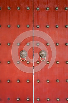 Red doors Wen Miao confucius temple shanghai china