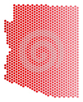 Red Dot Arizona State Map