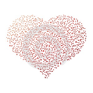 Red dotted heart. Valentine Day theme. Simple halftone gradient vector design