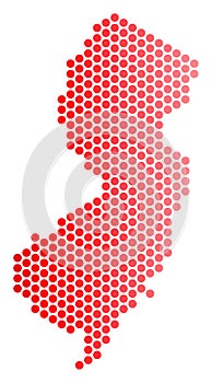 Red Dotted New Jersey State Map