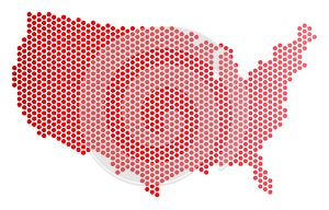 Red Dotted USA Map