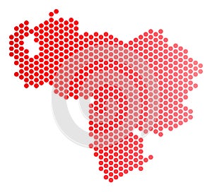 Red Dotted Venezuela Map