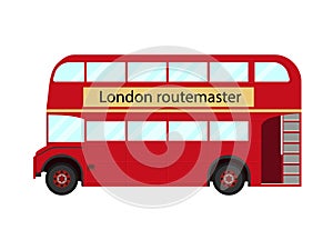 Red double decker bus symbol of London - vector illustration