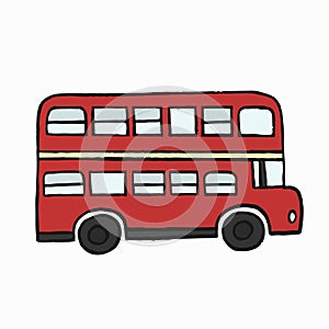 Red double-decker London bus illustration