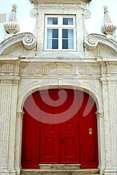 Red double doors