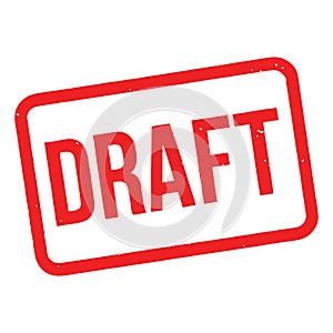 Red Draft Stamp on White Background text word