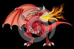 Red Dragon Breathing Fire