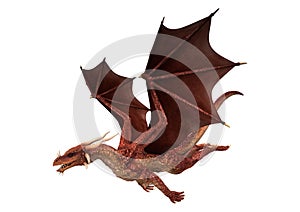 Red Dragon On White