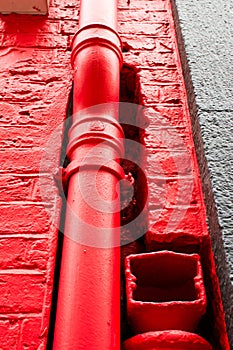 Red drainpipe