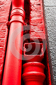 Red drainpipe