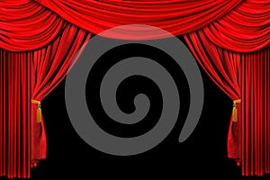 Red Draped Stage Background