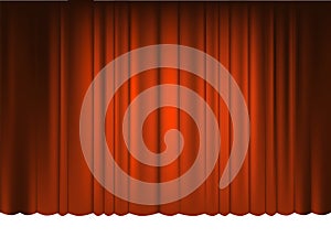 Red Draped Theater. Vector