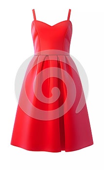 Red dress isolated on white background