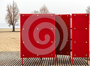 Red dressing cubicles