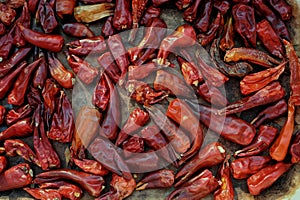 Red dried peppers
