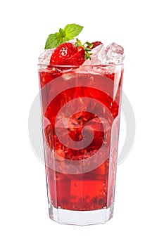 Red drink isolated on white background