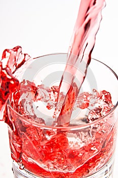 Red drink splash