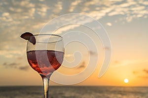 Red Drink at Sunset Curacao Views