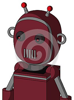 Red Droid With Bubble Head And Vent Mouth And Red Eyed And Double Led Antenna