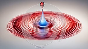red drop of water A water drop icon with ripples, illustrating the movement and the flow of water. The water is red