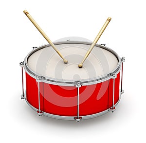Red drum with drumsticks