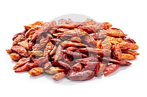 Red dry chili isolated on white background
