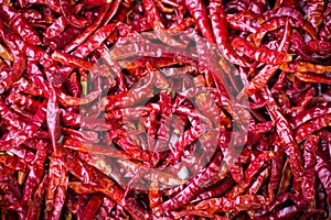 Red dry chilli texture background