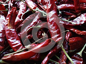 Red dry chilly a close view