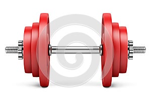 Red dumbbell isolated on white