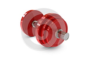 Red dumbbell weight