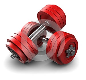 Red dumbbells