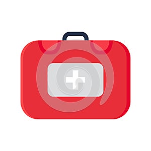 Red Duty Doctor Suitcase Icon First Aid Kit