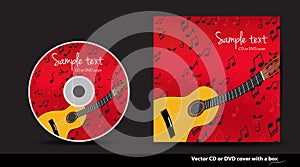 Red DVD cover design with guitar