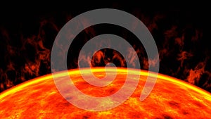 Red dwarf star sun closeup, 3d render